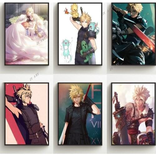Anime Picture Final Fantasy VII Cloud Strife Canvas Painting Nursery Prints Poster Wall Picture Nordic Baby Girl Room Decoration