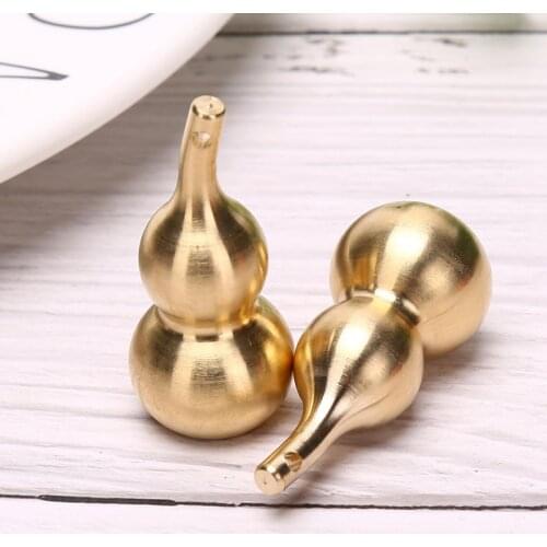 Chinese Fengshui Small Bronze Bottle Gourd Hollow Calabash Cucurbit Pendant Handicraft Trinkets DIY Handmade Accessories