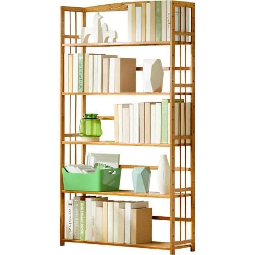 Solid Wood Bookshelf Elegant Book Display Rack Standing Living Room Shelves Kitchen Storage Books Magazine Organizer