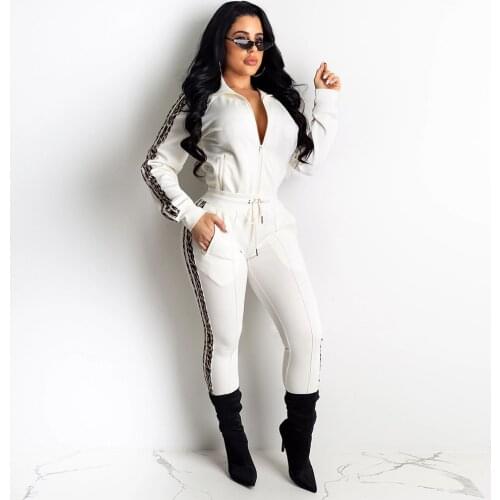 TWO PIECE SET Jacket Pants Ankle ZIPPER Luxury Tracksuit Women Sweat Suit Sportswear Sweatsuits 2 PIECE Set Autumn Winter Outfit