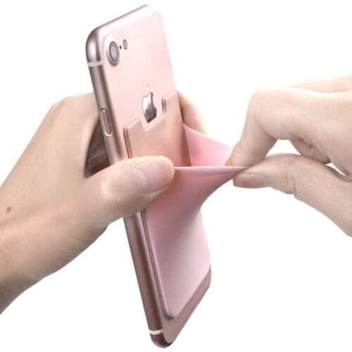 Creative silicone Cell Phone Wallet Case Women Men Credit ID Card Holder Business Pocket Stick 3M Adhesive