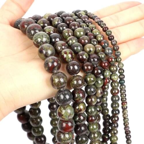 Round Natural Stone Beads African Bloodstone Beads Loose Beads For Jewelry Making Charm Bracelet Necklace 4/6/8/10/12mm