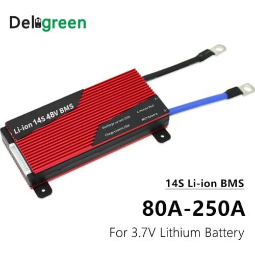 Li-ion BMS 14S 48V 80A 100A 120A 150A 200A PCM/PCB/BMS for Lithium Battery Pack for Electric Bicycle DIY E-bike protection