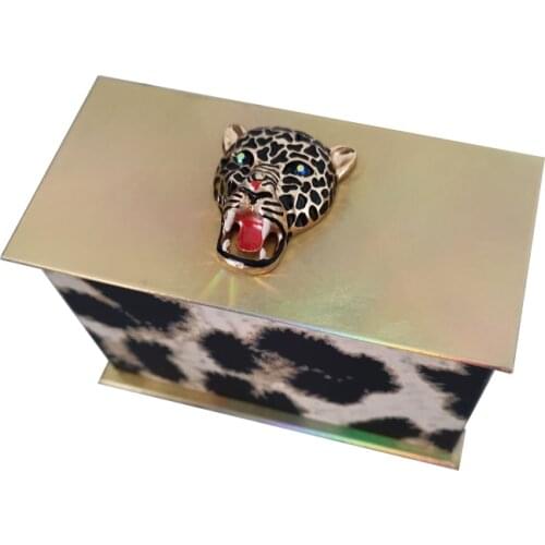 Custom Logo Magnet Close Cosmetics Gold Card Paper Leopard Print Book Type High-grade Eyelash Box Mink False Eyelash Eyelash Box