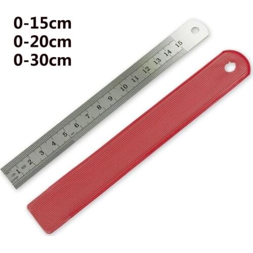 Steel Ruler Sewing Tool Accessory 15/20/30cm Stainless Steel Metal Ruler Metric Rule Precision Double Sided Measuring Tool