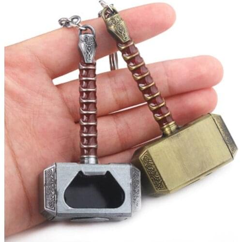 Multifunction Hammer Shaped Bottle Opener Display toys Silver Beer Bottle Openers With Long Handle Keychain
