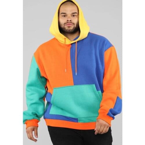 2020 Autumn and Winter New Casual Patchwork Men‘s hoodie Fashion Personality hoodie Loose oversized Streetwear Mens sweatshirt