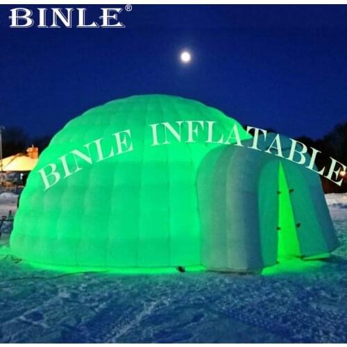 Customizable colorful inflatable igloo tent with 1 tunnel entrance inflatable marquee dome disco area for outdoor