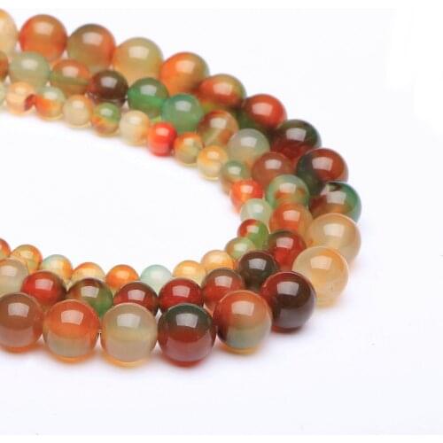 Natural Stone Beads Malachite Agates Chalcedony Stone Loose Pick 15" Strand 6 8 10 12MM Beads for Jewelry Making DIY Bracelets