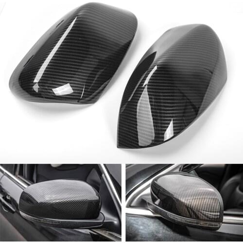 New Carbon Fiber Style Car Rearview Rear view Mirror Cover Trim Mouldings Fit For Jeep Cherokee 2014-2016 Compass 2017