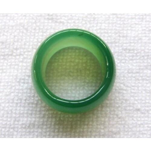 New hot sell natural green hand carved band ring size 9.5-10.5