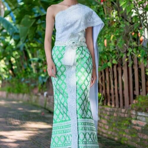 New Traditional Dai dress Chinese Folk Thailand Women dress green