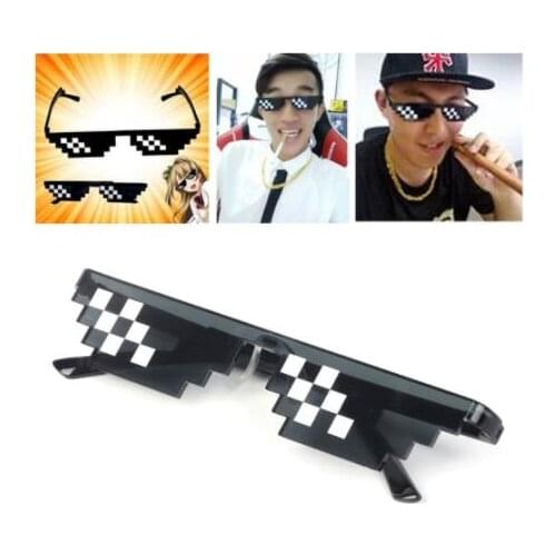 New Mosaic Sunglasses Trick Toy Rogue Life Glasses Deal With It Glasses Pixel Women Men Black Mosaic Sunglasses Funny Toy