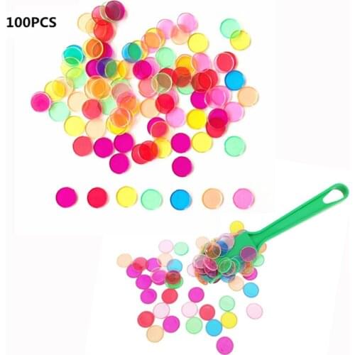 【Time-limited Promotion】Montessori Learning Toys Magnetic Stick Wand Set With Transparent Color Counting Chips With Metal Loop