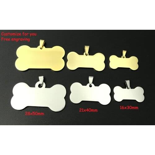 MYLONGINGCHARM Personalized Dog ID Tag Stainless Steel Customized Engraved Pet Name Phone No. Pet Tag Pendant