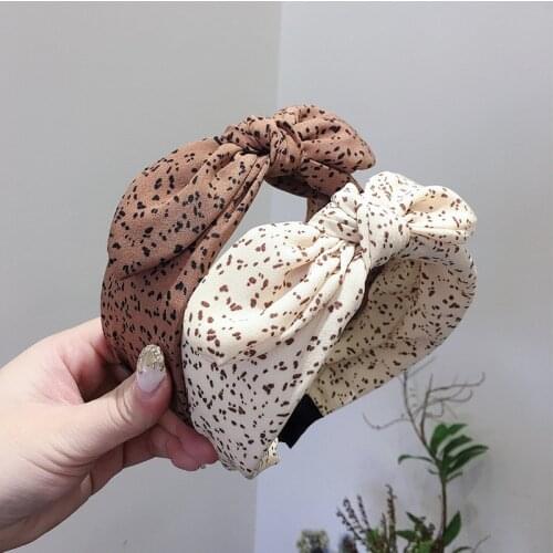 Women Girls Satin Flower Pattern Knot Bow Hairband Headband Adult Hair Accessories