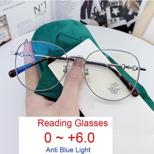 Retro Round Frame Anti-blue Radiation Glasses Luxury Brand Men Women Fashion Computer Reading Glasses Eyeglasses Elderly Eyewear