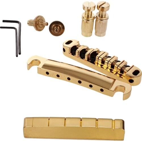 Perfeclan 6 String LP Electric Guitar Roller Saddle Set Nuts for LP Electric Guitar Parts & Accessories Roller Saddle Set