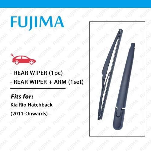Rear Wiper Blade and Arm for Kia Rio Hatchback (2011-Onwards) Back Window Windscreen Rear Wiper Arm