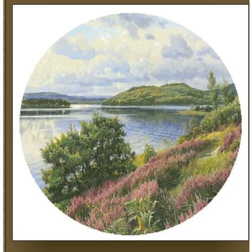 Pie Chart Riverside Scenery Cross Stitch Kit Packages Counted Cross-Stitching Kits New Pattern Cross stich Painting Set