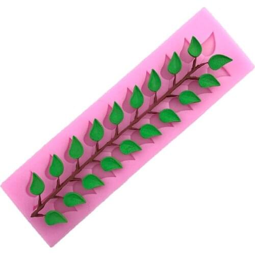 Strip the leaves silicone mold, double sugar diy modelling tools G187