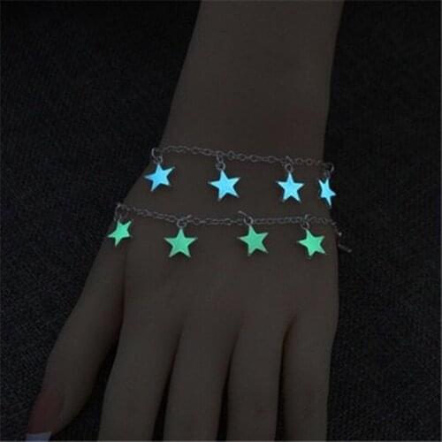 Star Heart Shaped Luminous Bracelet Girlfriend Gift Bracelets Fluorescent Sweet Green Wristband Various Styles Glow In The Dark