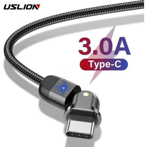 180 Rotation Cable Type C USB Cable USB-C 3A Fast Charging For Samsung S10 S9 Xiaomi Huawei usb c Mobile Phone Data Cable