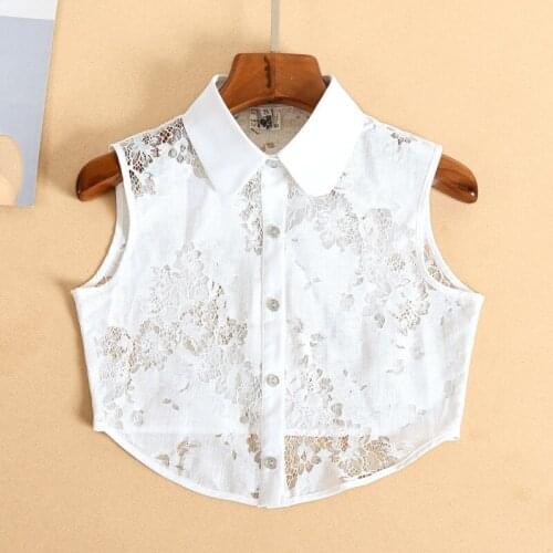 Embroidered Fake Collar for Women Black White Shirt Blouse Tops Decor Vintage Detachable Shirt Collar False Collar Accessories