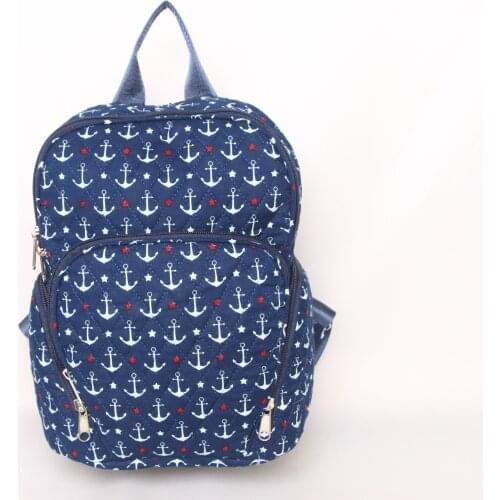 High quality quilted cotton mini backpack light weight backpack printed cotton backpack