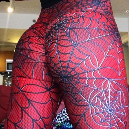 Womens Spider Web Printing Seamless Fitness Pants High Waist Carry Buttock Women Leggings Fashion Yoga Pants