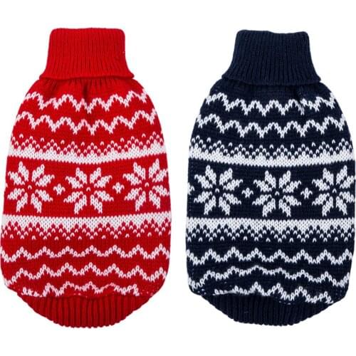 Winter Pet Dog Sweater Snow Patten Design Christmas High Quality Clothes for Dogs Cats dog sweaters for small dogs