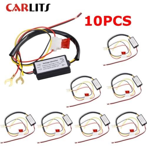 10PCS DRL Controller Auto Car LED Daytime Running Lights Controller Relay Harness Dimmer On/Off 12-18V Fog Light Controller CE