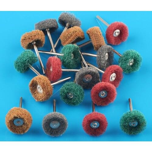 20Pcs 3X25mm Abrasive Polishing Wheel Buffing Pad Brush for Rotary Tools