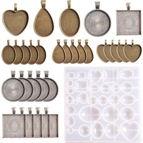 31 Pcs DIY Bracelet Pendant Epoxy Mold Set Resin Casting Molds and Tools Set Home DIY Decor Silicone Home Improvement