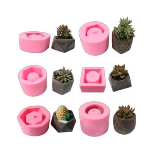 3D Concrete Planter Cactus Cement Silicone Mold DIY Clay Craft Flower Pot Mold Silicone Ceramic Plaster Vase Mould H992