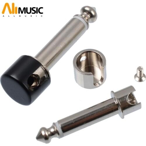 50Pcs DIY Strait Audio Solderless 6.35 Mono Plug Solder Free Plug Guitar Effect Connector Chrome-Black