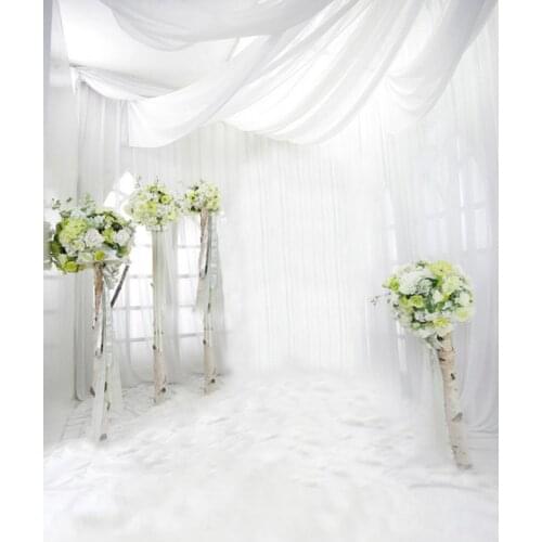 5x7ft White Room Flowers Photography Backdrops Photo Props Studio Background