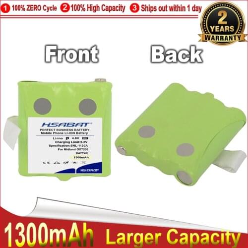 HSABAT 0 Cycle 1300mAh BATT4R Battery for Midland GXT200 Walkie-talkie G225 (BATT4R, IXNN4002A, BATT-4R, IXNN4002B, BP40)