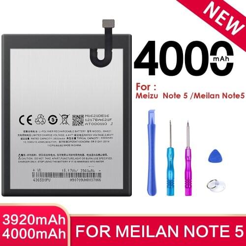 SIYAA BA621 Battery For Meizu Meilan Note 5 M5 Note5 Mobile Phone Batteries Replacement Bateria 4000mAh High Capacity Free Tools