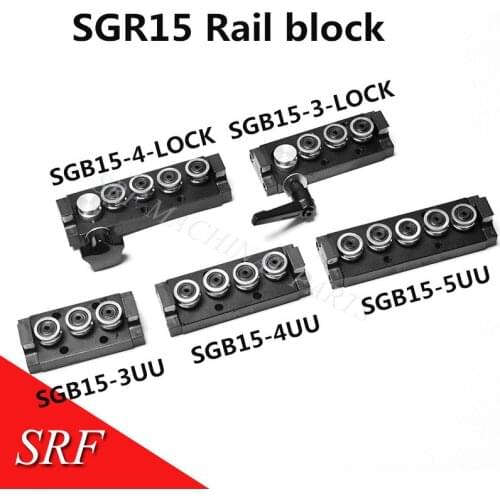 Aluminum Square Roller Linear Guide Rail slide block 1pcs SGB15 Dual-axis linear guide bearing block for CNC parts