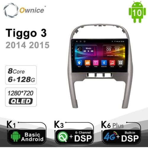 6G+128G Android 10.0 Ownice Autoradio 2 Din for for Chery Tiggo 3 2014 2015 Car Radio Auto GPS Multimedia DSP 1280*720 SPDIF