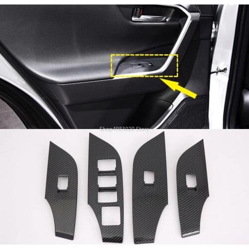 For Toyota RAV4 RAV 4 2019 2020 Right Hand Drive Door Armrest Window Lifter Glass Switch Button Cover Trim car accessories