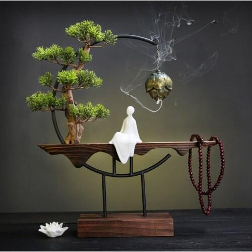 Big Ceramic Incense Burner Buddha Charcoal Incense Waterfall Smoke Fountain Vaper Vintage Tower Kadzielnica Home Decor BY50XX