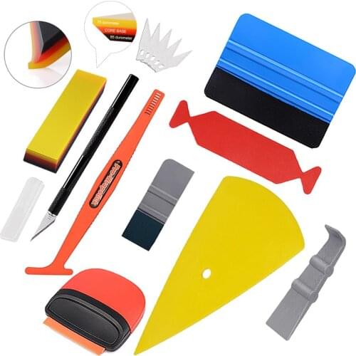 EHDIS Tinting Car Glass Film Tools Window Foil Scraper Rubber Squeegee Razor Blade Protection Wrap Cutter Water Wiper Cleaner