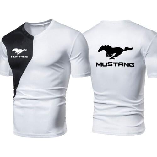 Summer Fashion Hot Sale Mustang car logo Print High Quality cotton Mens T-shirt casual men clothing Crew neck T-shirt