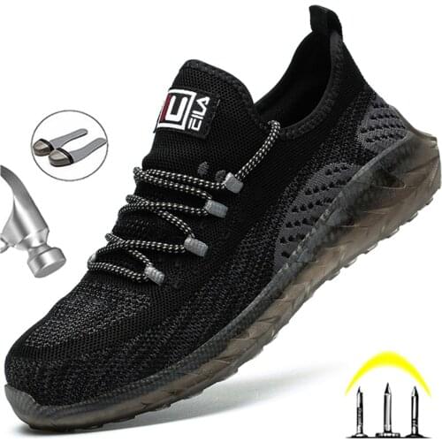 Dropshipping Indestructible Work Shoes Men And Women Steel Toe Air Safety Shoes Puncture-Proof Work Sneakers Lightweight Shoes