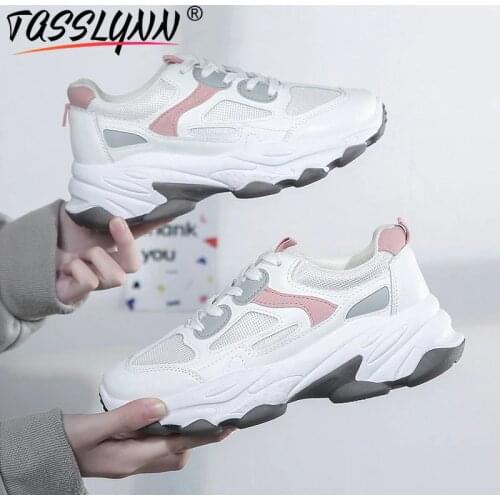 2020 Fashion Sneakers Women Chunky Sneakers Vulcanize Shoes Korean New Female Platform Thick Sole Running Casual Shoe Woman