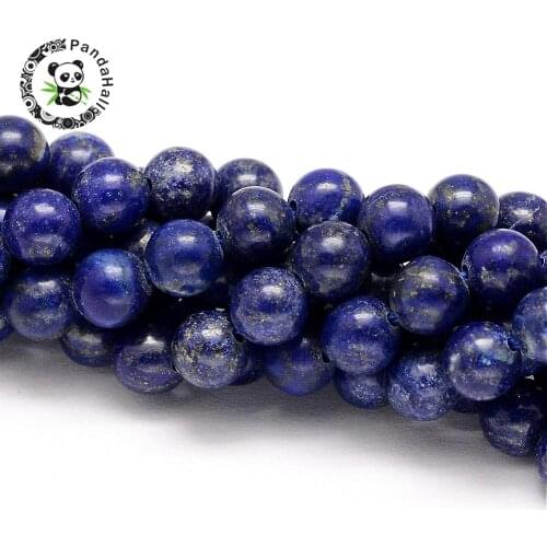 Natural Lapis Lazuli Round Beads Strands, 4mm, Hole: 0.8mm; about 95pcs/strand, 15.5"