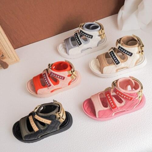 2021 Summer Fashion Childrens Sandals Korean High Quality Kids shoes boys and Girls' catwalk Style Soft-sole Sandals SO045