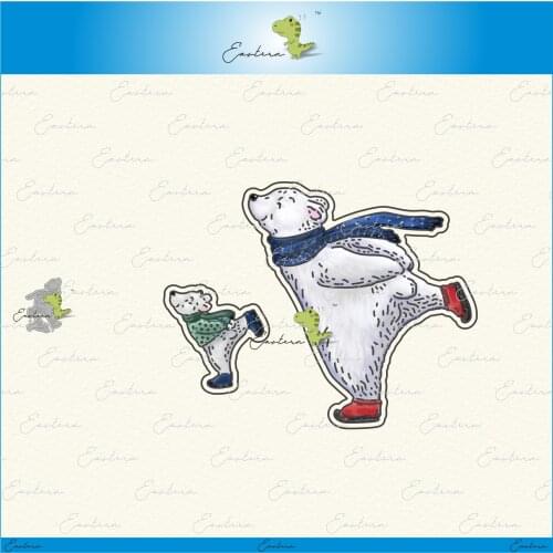 Skating bear metal cutting dies 2021 new diy molds Scrapbooking Paper Making die cuts crafts